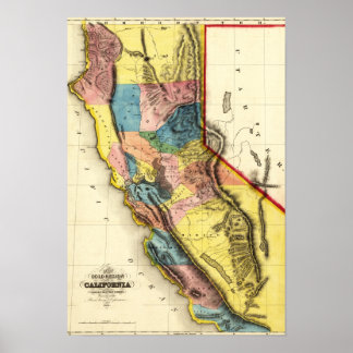 CaliforniaPanoramic Map Poster