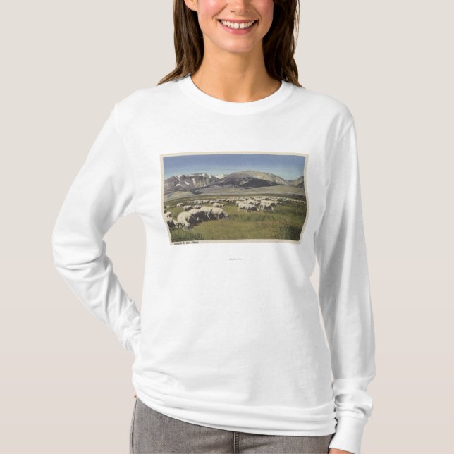 CaliforniaSheep Grazing in the High Sierra T-Shirt (Front)