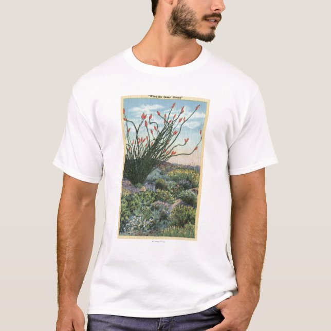CaliforniaView of Cacti in Bloom T-Shirt (Front)