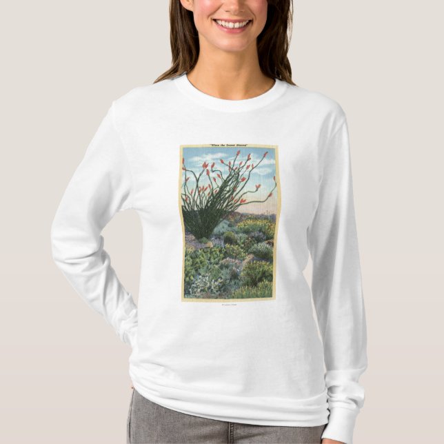 CaliforniaView of Cacti in Bloom T-Shirt (Front)