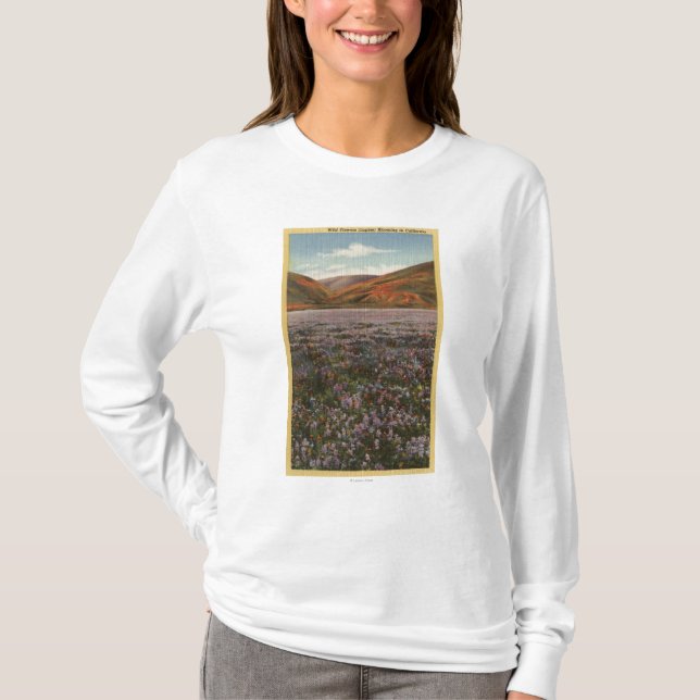 CaliforniaWild Lupine Flowers in Bloom T-Shirt (Front)