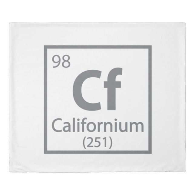 Californium - California Science Periodic Table Duvet Cover (Front)