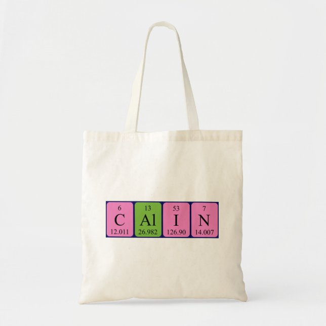 Calin periodic table name tote bag (Front)
