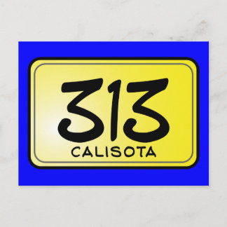 Calisota 313 License Plate Postcard