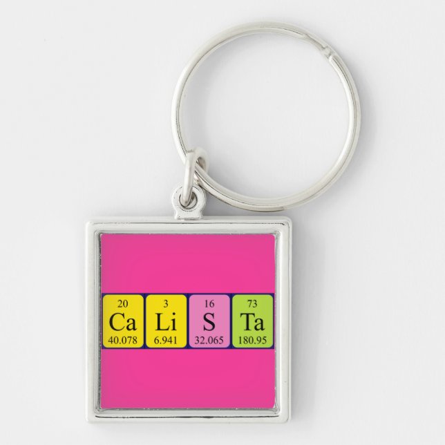 Calista periodic table name keyring (Front)