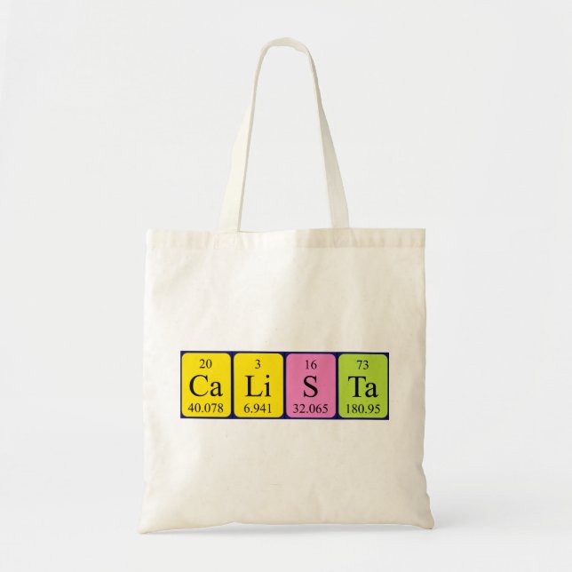 Calista periodic table name tote bag (Front)