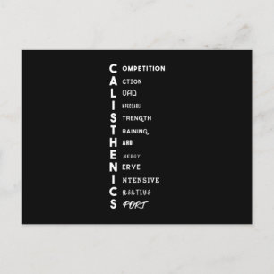 Calisthenics Abbreviation Gym Workout Instructor G Postcard