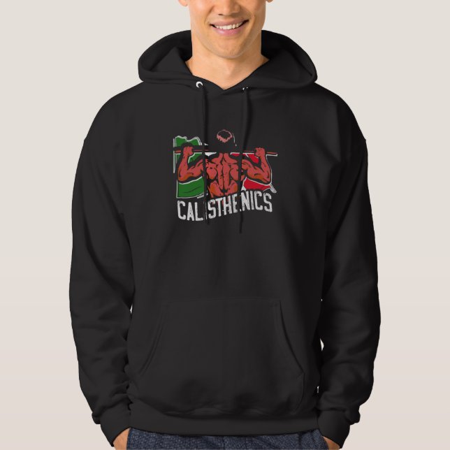 Calisthenics Athlete Italy Flag Fitness Street Wor Hoodie (Front)