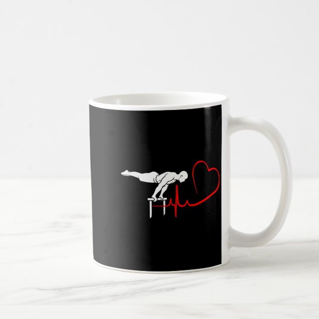 Calisthenics Planche Heartbeat Gymnast Fitness Hum Coffee Mug (Right)