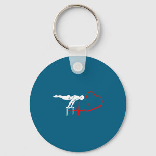 Calisthenics Planche Heartbeat Gymnast Fitness Hum Keychain