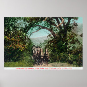Calistoga and Geyser Stagecoach on Foss Road Poster