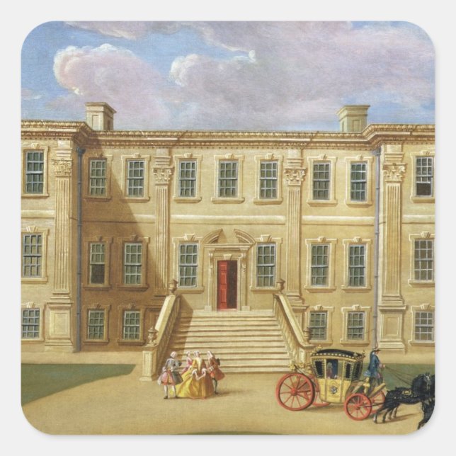 Calke Hall, Derbyshire, the Seat of Sir Henry Harp Square Sticker (Front)