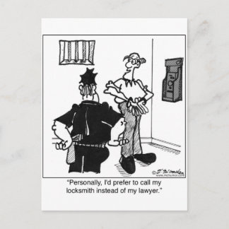 Call A Locksmith, Not a Lawyer Postcard