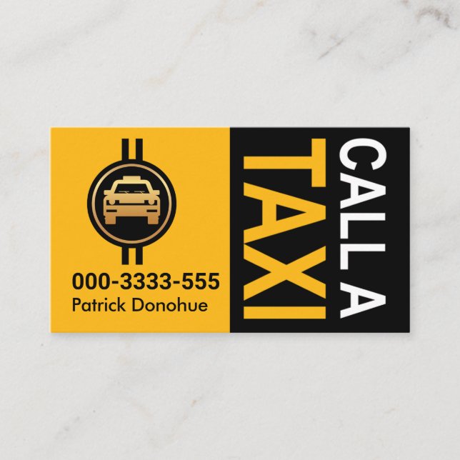 CALL A TAXI Cab Driver Business Card (Front)