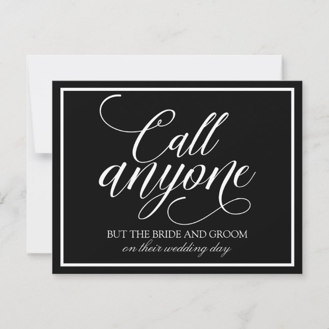 Call Anyone Card | Sketched Calligraphy (Black) (Front)