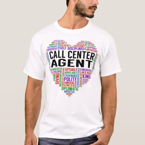 Call Center Agent Heart T_Shirt