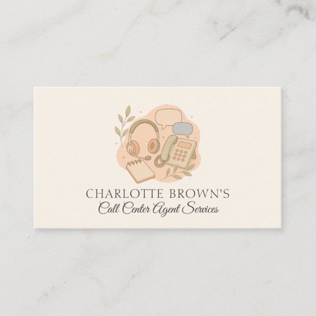 Call Center Customer Support Virtual Assistant Business Card