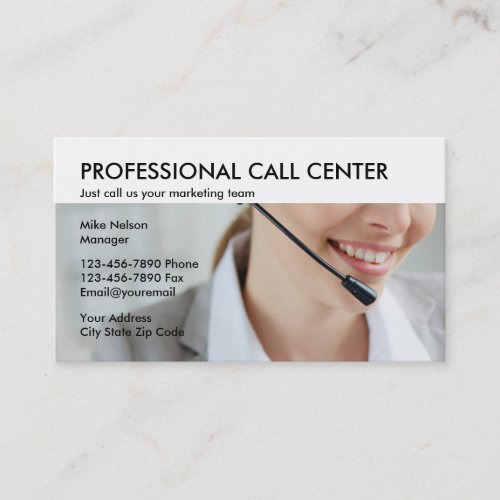 Call Center Marketing Business Card