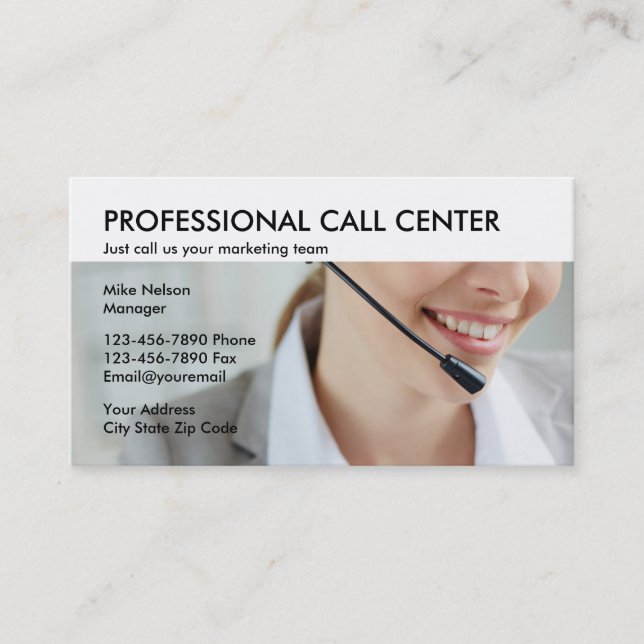 Call Center Marketing Business Card (Front)