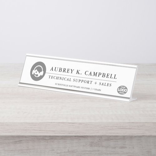 Call Center + Sales Agents Minimal Desk Name Plate