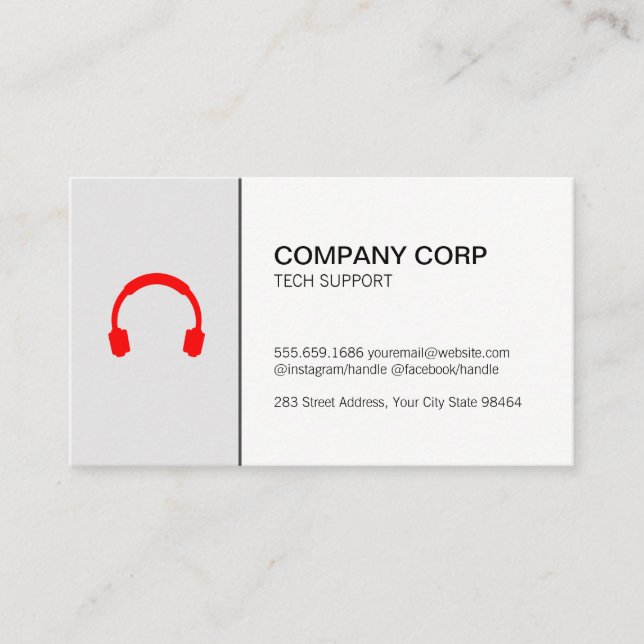 Call Center Tech Support Phone Service Appointment Card (Front)