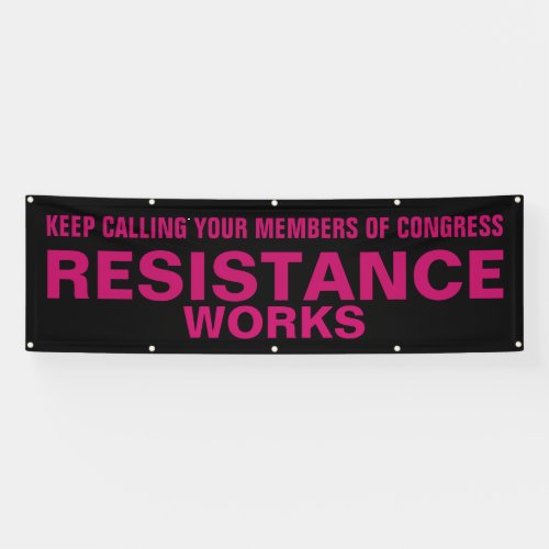 Call Congress Resistance Works Protest Pink Black Banner