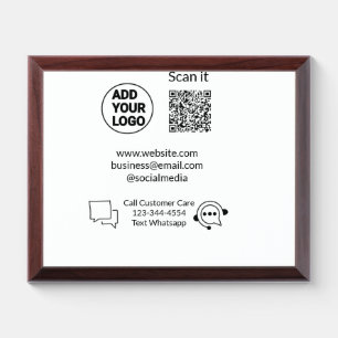 Call customer care text whatsapp Q R code business Award Plaque