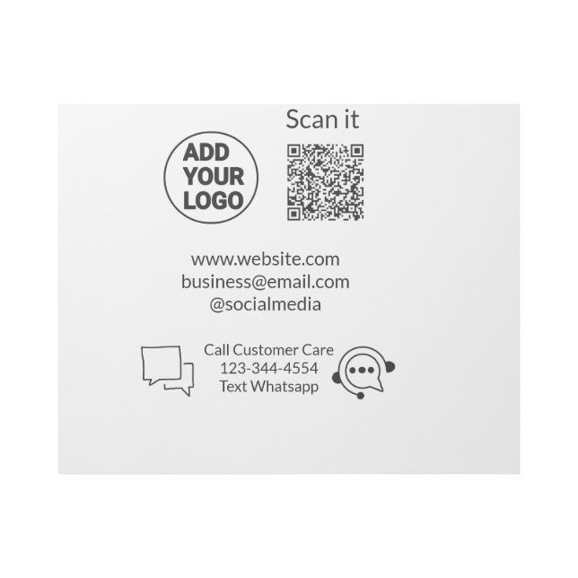 Call customer care text whatsapp Q R code business Gallery Wrap (Front)