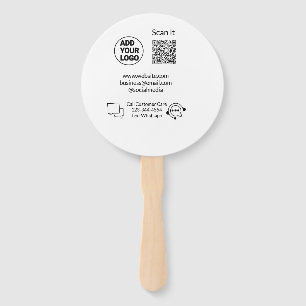 Call customer care text whatsapp Q R code business Hand Fan