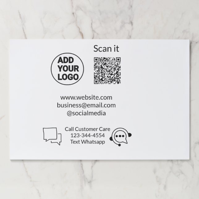 Call customer care text whatsapp Q R code business Paper Pad (Front)