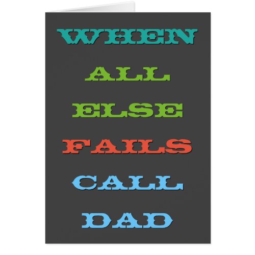 Call Dad Kids Leaving the Nest Advice Quote Card