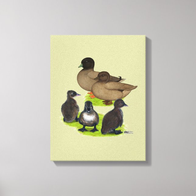 Call Duck Khaki Family Canvas Print (Front)