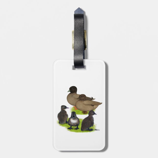 Call Duck Khaki Family Luggage Tag (Back Vertical)
