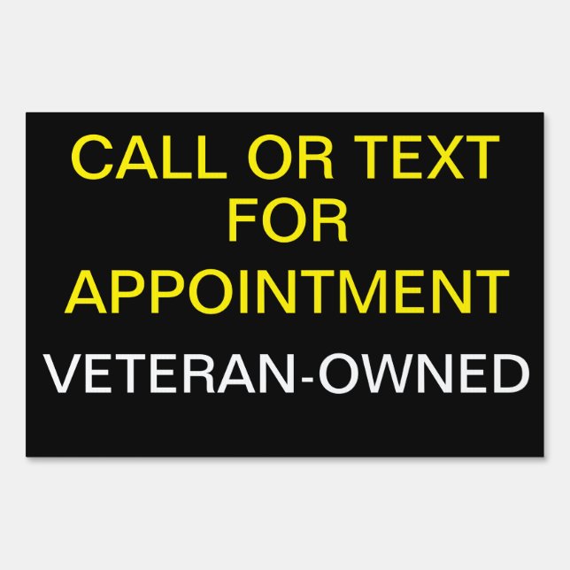 CALL FOR APPOINTMENT (TOP SIGN) SIGN (Front)