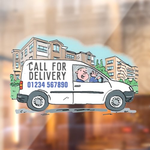 Call For Delivery with Phone Number Window Cling