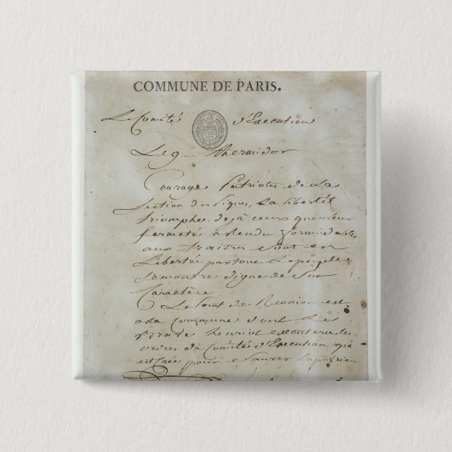 Call from Maximilien de Robespierre Button (Front)