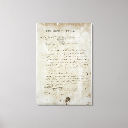 Call from Maximilien de Robespierre Canvas Print