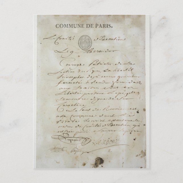 Call from Maximilien de Robespierre Postcard (Front)