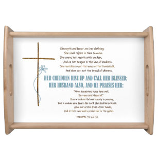 CALL HER BLESSED Mom Wife Proverbs 31 Scripture  Serving Tray