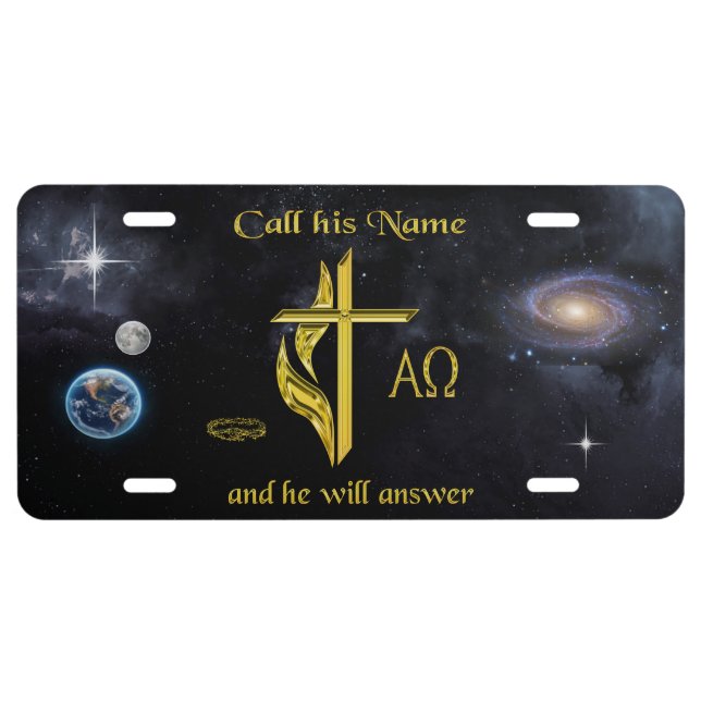 Call his name license plate (Front)