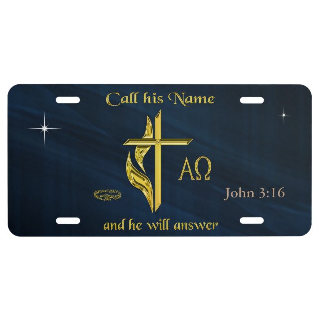 Call his name license plate (Front)