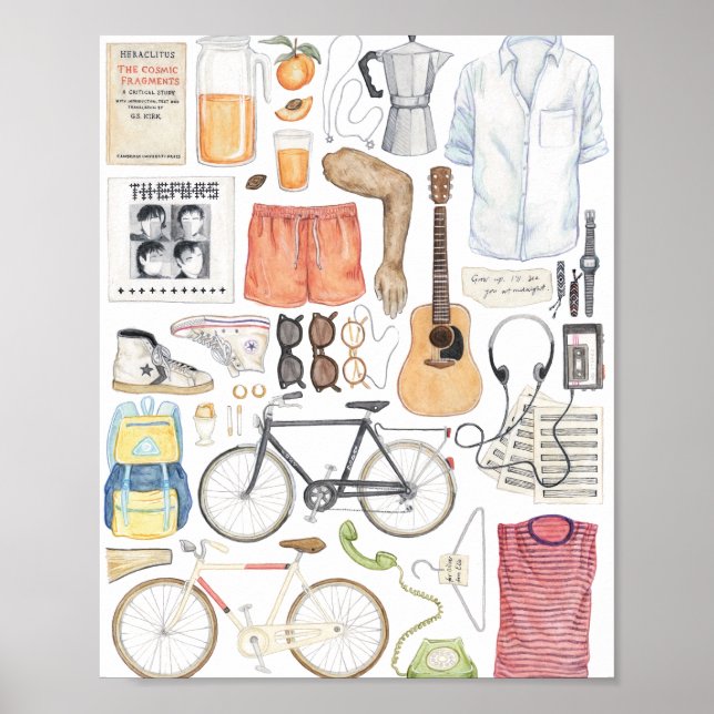 Call Me By Your Name Minimal Illustration Painting Poster (Front)