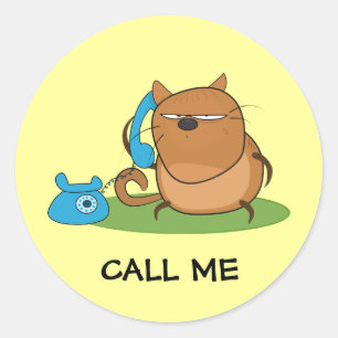 Call Me Classic Round Sticker