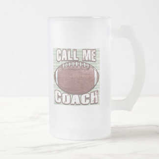 Call Me Coach Football Gear Frosted Glass Beer Mug