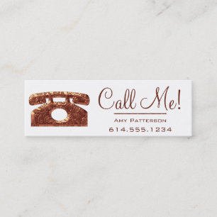 Call Me! Copper Telephone Dating Profile Cards 2