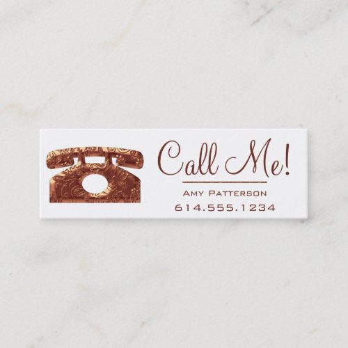 Call Me! Copper Telephone Dating Profile Cards 2 Business Card Template