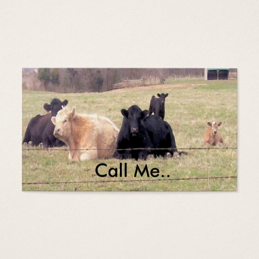 Customizable Call Me Cows Card Business Card Template
