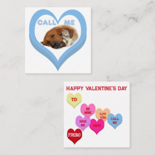 CALL ME Critters Conversation Hearts Valentine's Note Card