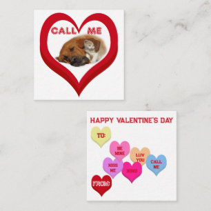 CALL ME Critters Conversation Hearts Valentine's Note Card
