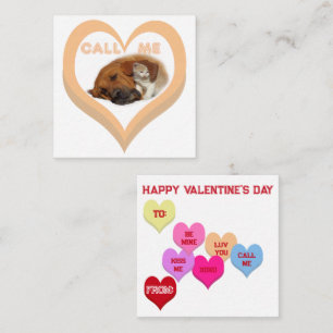CALL ME Critters Conversation Hearts Valentine's Note Card